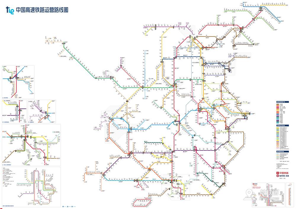 中国高铁线路图2021最新高清版
