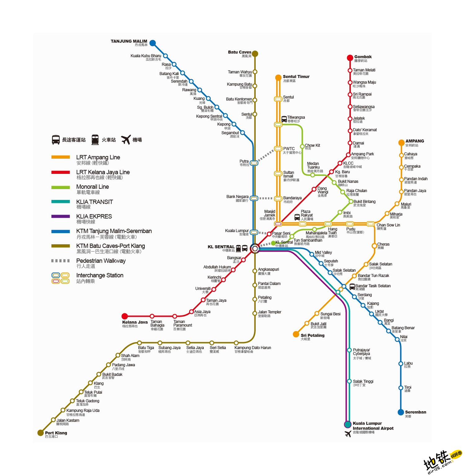 马来西亚地铁线路图图片